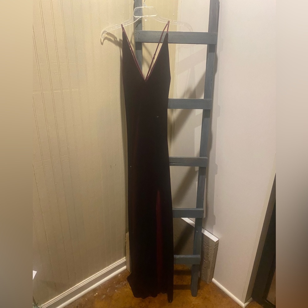 Long Former Velvet Dress with Slit
